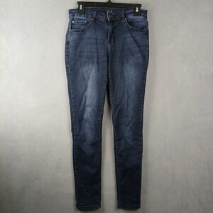 Earl Jean Womens 4 Blue Dark Wash Denim Cotton Stretch Skinny Leg Casual Wear